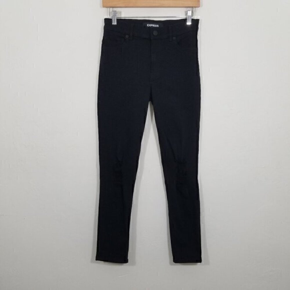 Express High Rise Legging Distressed Stretch Jeans Black Size 2S